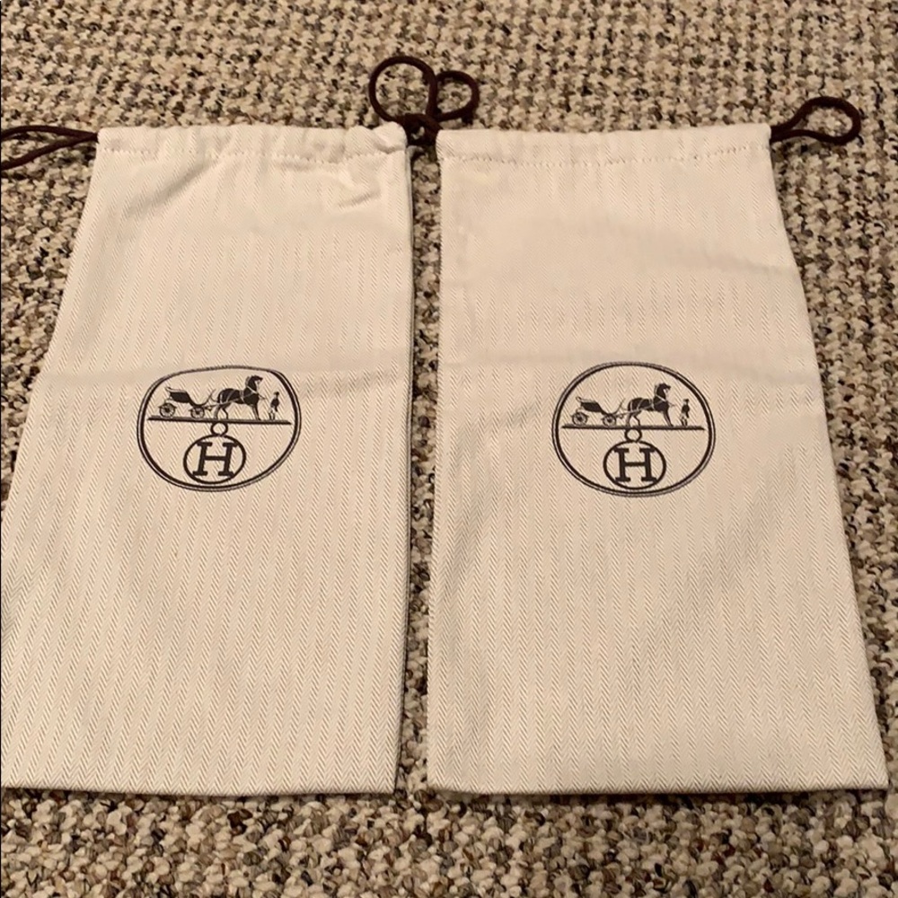 2 Hermes dust bags for shoes